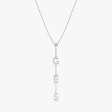 White Gold Diamond Initial Necklace