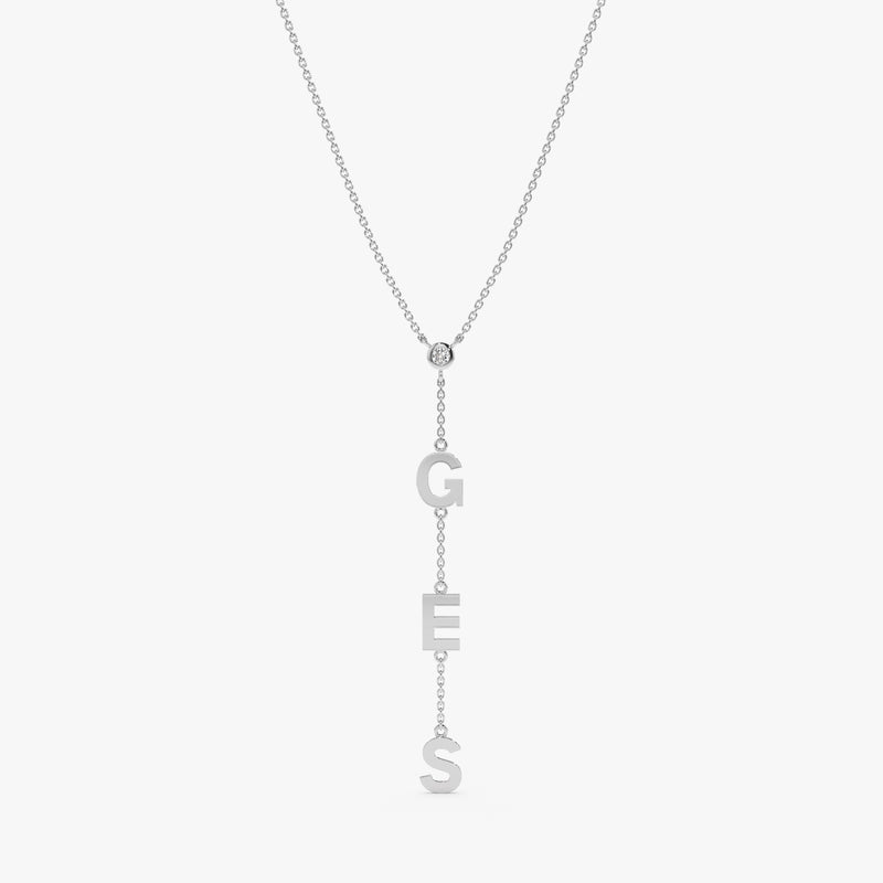 White Gold Diamond Initial Necklace