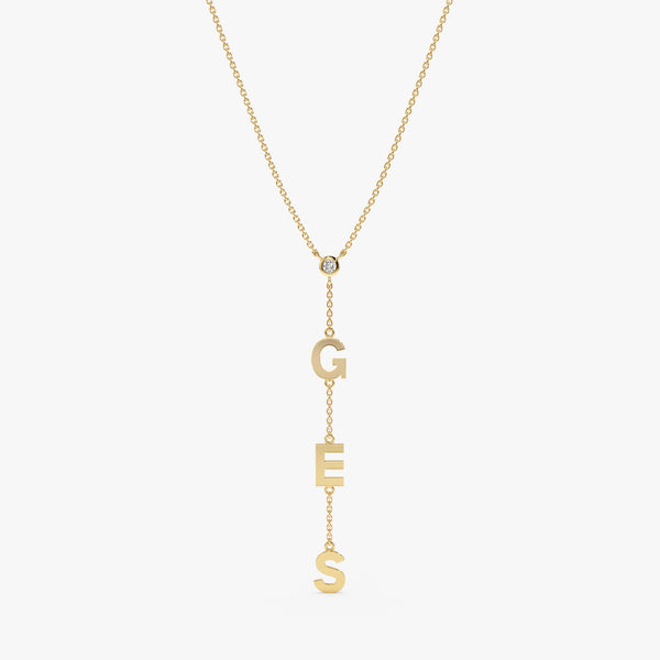 Yellow Gold Multi Initial Necklace