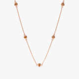 solid Rose Gold Citrine station Necklace