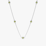 White Gold Peridot Station Necklace