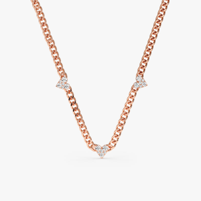 Rose Gold Miami Cuban Chain with Diamonds