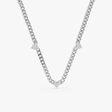 White Gold Diamond Cuban Chain Necklace