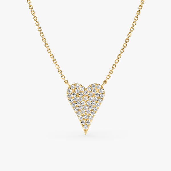 Yellow Gold Natural Diamond Heart Necklace