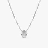 White Gold Diamond Hamsa Necklace