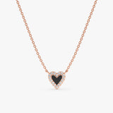 Rose Gold Natural Diamond Black Heart 