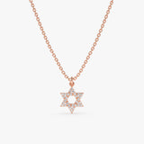 Rose Gold Mini David Star Necklace