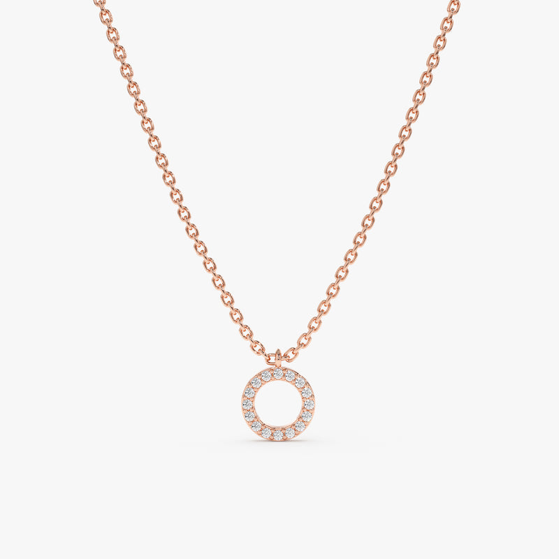 Rose Gold Diamond Circle Necklace