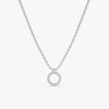 White Gold Natural Diamond Circle Necklace