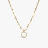 Yellow Gold Diamond Circle Necklace