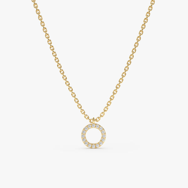 Yellow Gold Diamond Circle Necklace