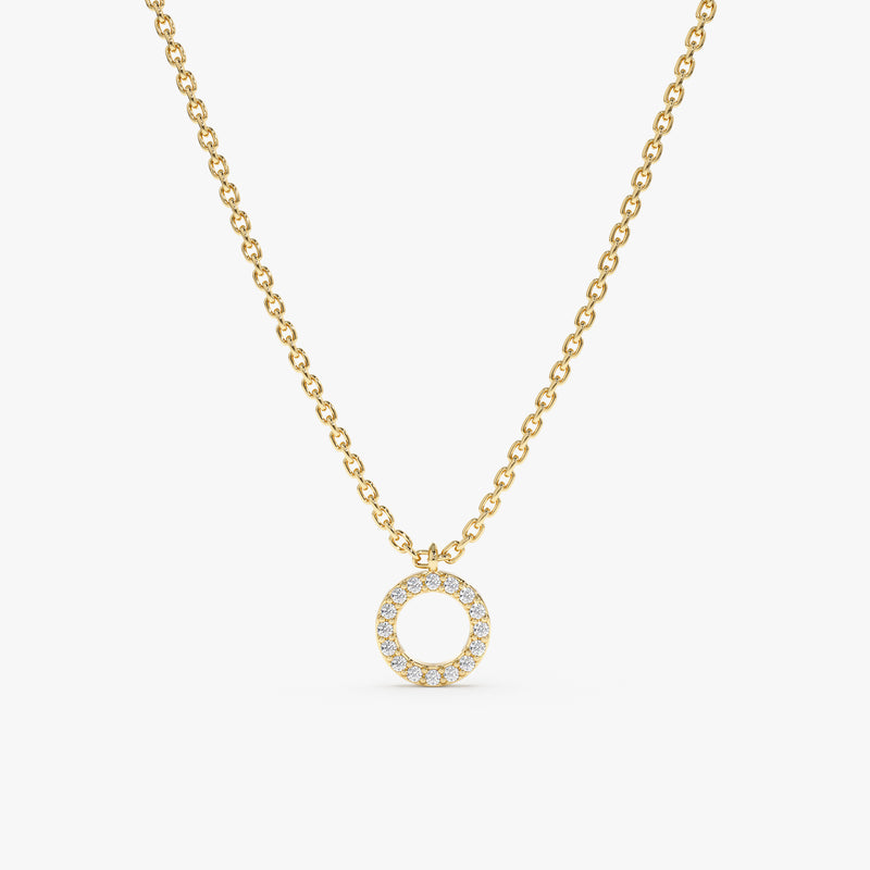Yellow Gold Diamond Circle Necklace