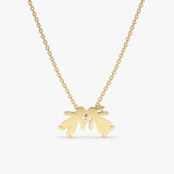 Yellow Gold Boy and Girl Necklace 