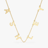 Yellow Plain Gold Name Necklace