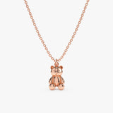 solid Rose Gold Teddy Bear Necklace