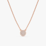Rose Gold Diamond Disc Necklace