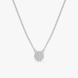 White Gold Diamond Disc Necklace