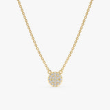 Yellow Gold Diamond Disc Necklace