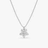 White Gold natural Diamond Flower Necklace