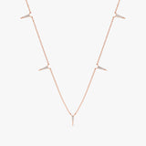 Rose Gold Diamond Dagger Necklace