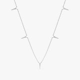 White Gold Diamond Dagger Necklace
