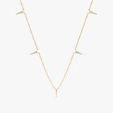 Yellow Gold Diamond Dagger Necklace