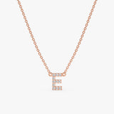 Rose Gold Diamond Initial Necklace