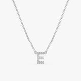 White Gold Diamond Initial Necklace