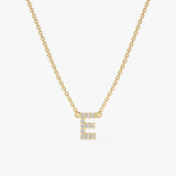 Yellow Gold Diamond Initial Necklace