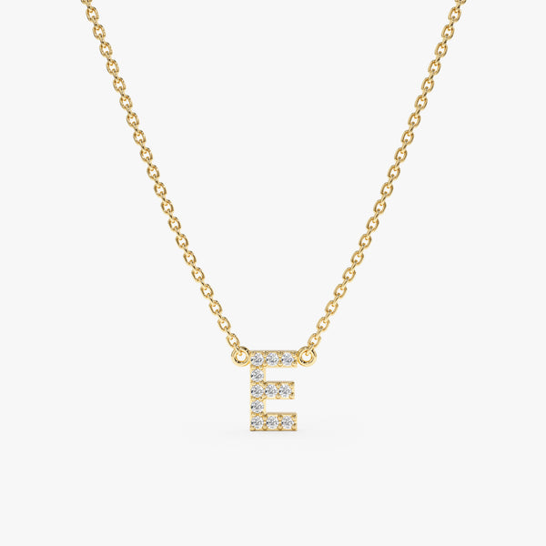 Yellow Gold Diamond Initial Necklace