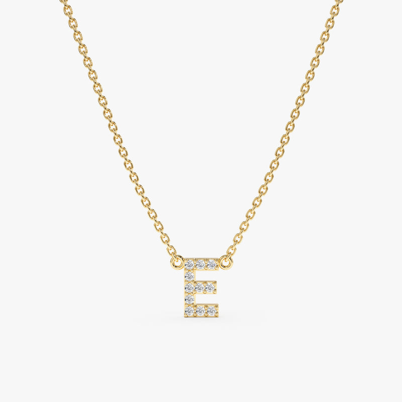 Yellow Gold Diamond Initial Necklace