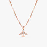 Rose Gold Diamond Airplane Necklace