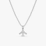 White Gold Diamond Airplane Necklace