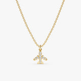 Yellow Gold Diamond Airplane Necklace