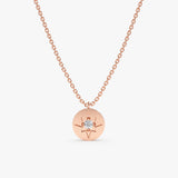 Rose Gold Diamond Disc Necklace