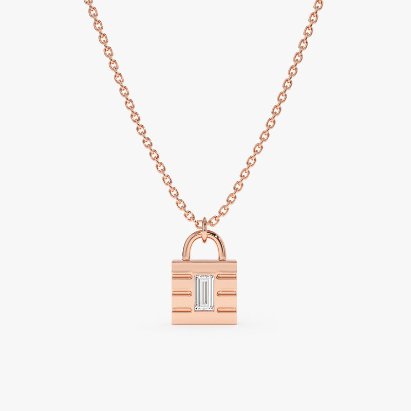 Rose Gold Padlock Necklace