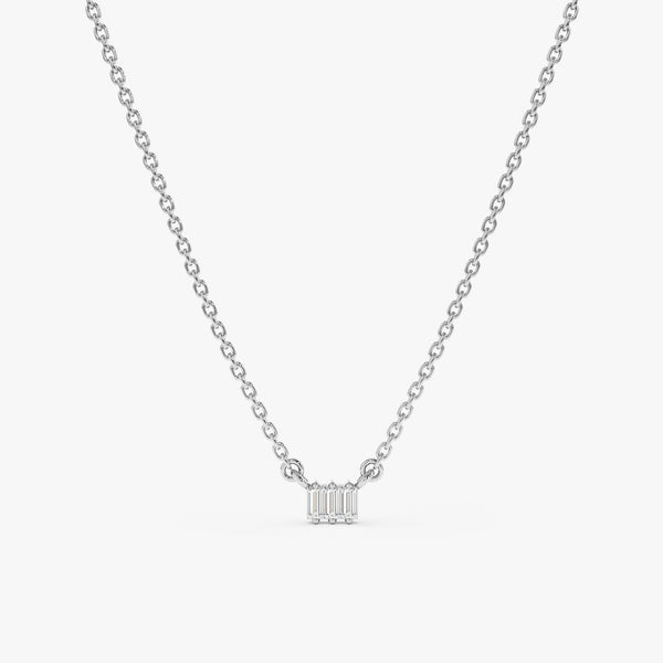 White Gold Baguette Diamond Necklace