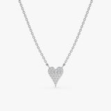 14k White Gold Diamond Heart Necklace