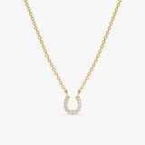 Yellow Gold Diamond Horseshoe Necklace