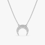 White Gold Diamond Moon Necklace