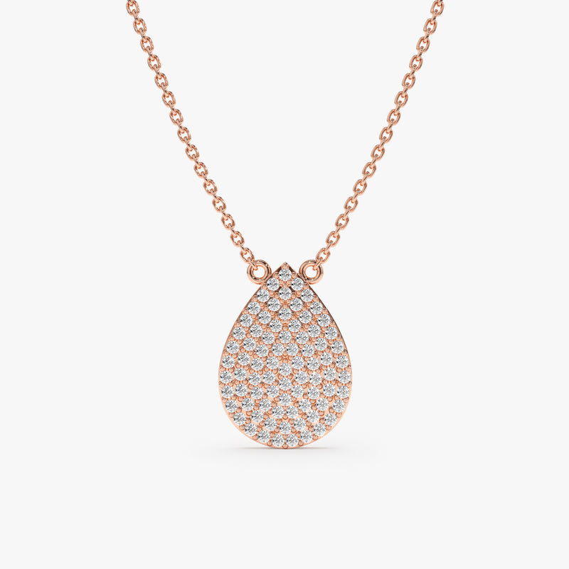 Rose Gold Drop Diamond Necklace