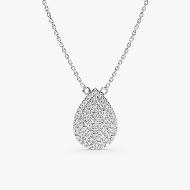 White Gold Drop Diamond Necklace