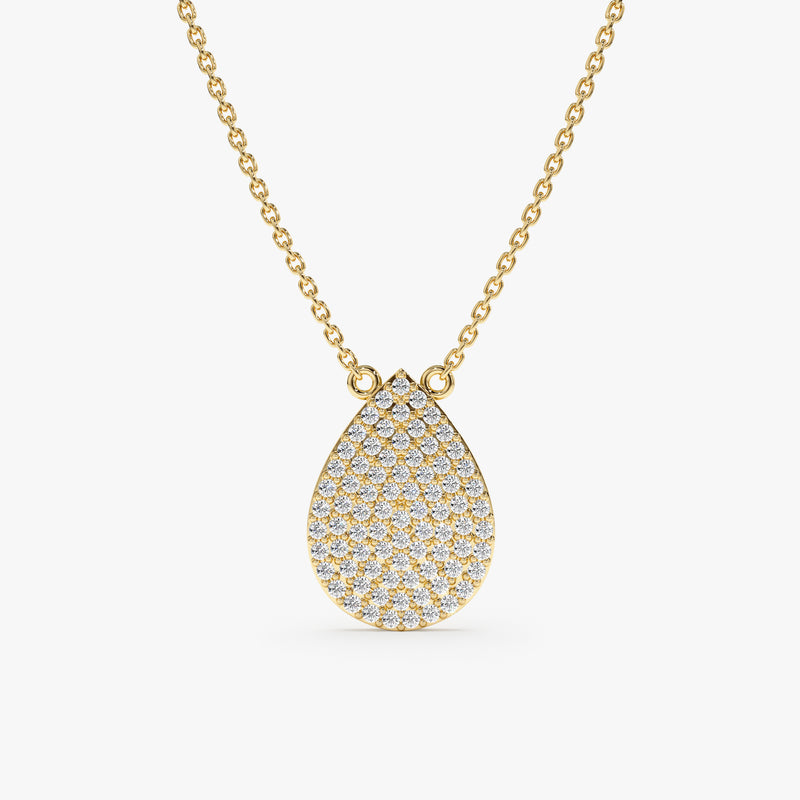 Yellow Gold Drop Diamond Necklace