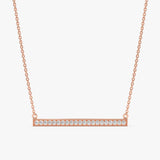 Rose Gold Diamond Bar Necklace