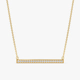 Yellow Gold Diamond Bar Necklace