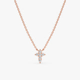 Rose Gold Diamond Cross Necklace