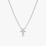 White Gold Diamond Cross Necklace