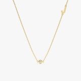 Yellow Gold Diamond Initial Necklace