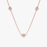 Rose Gold Minimalistic Diamond Station Necklace