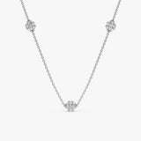 White Gold Natural Diamond Bead Necklace